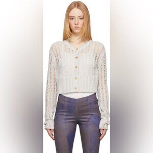 SSENSE THEOPEN PRODUCT Grey Block Hem Cardigan In Grey 2